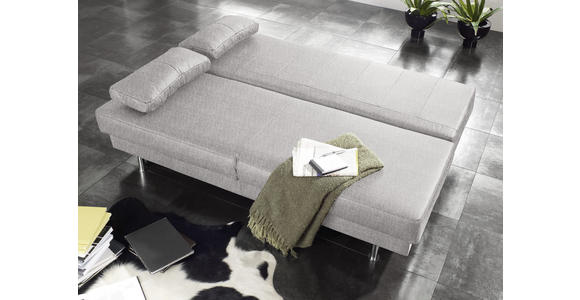 SCHLAFSOFA in Hellgrau  - Wengefarben/Hellgrau, Design, Holz/Textil (203/94/100cm) - Novel