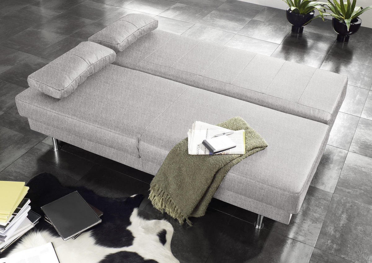 SCHLAFSOFA  mit Fußauswahl, Stoffauswahl, Schlafen auf Sitzhöhe, Rücken echt Hellgrau  - Wengefarben/Hellgrau, Design, Holz/Textil (203/94/100cm) - Novel