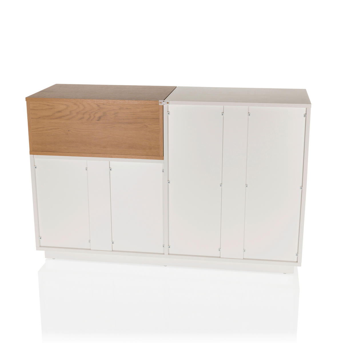 SIDEBOARD  in 120/76/40 cm  - Eichefarben/Weiß, MODERN, Holzwerkstoff (120/76/40cm) - MID.YOU