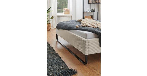 POLSTERBETT 180/200 cm  in Beige  - Beige/Schwarz, Basics, Textil/Metall (180/200cm) - Xora