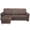 ECKSOFA in Flachgewebe Dunkelbraun  - Chromfarben/Dunkelbraun, Konventionell, Textil/Metall (163/250cm) - Beldomo System