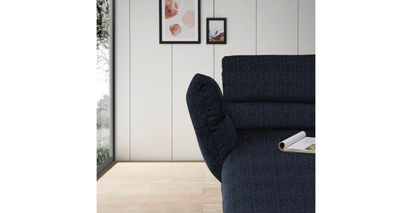 ECKSOFA Dunkelblau Flachgewebe  - Schwarz/Dunkelblau, Design, Textil/Metall (176-217/279-327cm) - Dieter Knoll