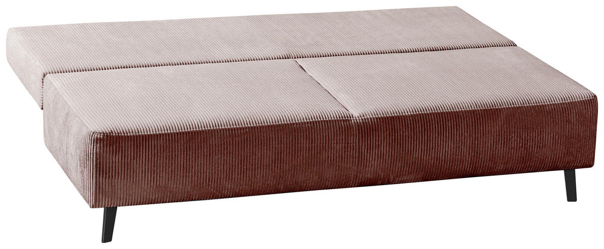 SCHLAFSOFA Cord Rosa  - Schwarz/Rosa, MODERN, Textil/Metall (193/85/88cm) - Novel