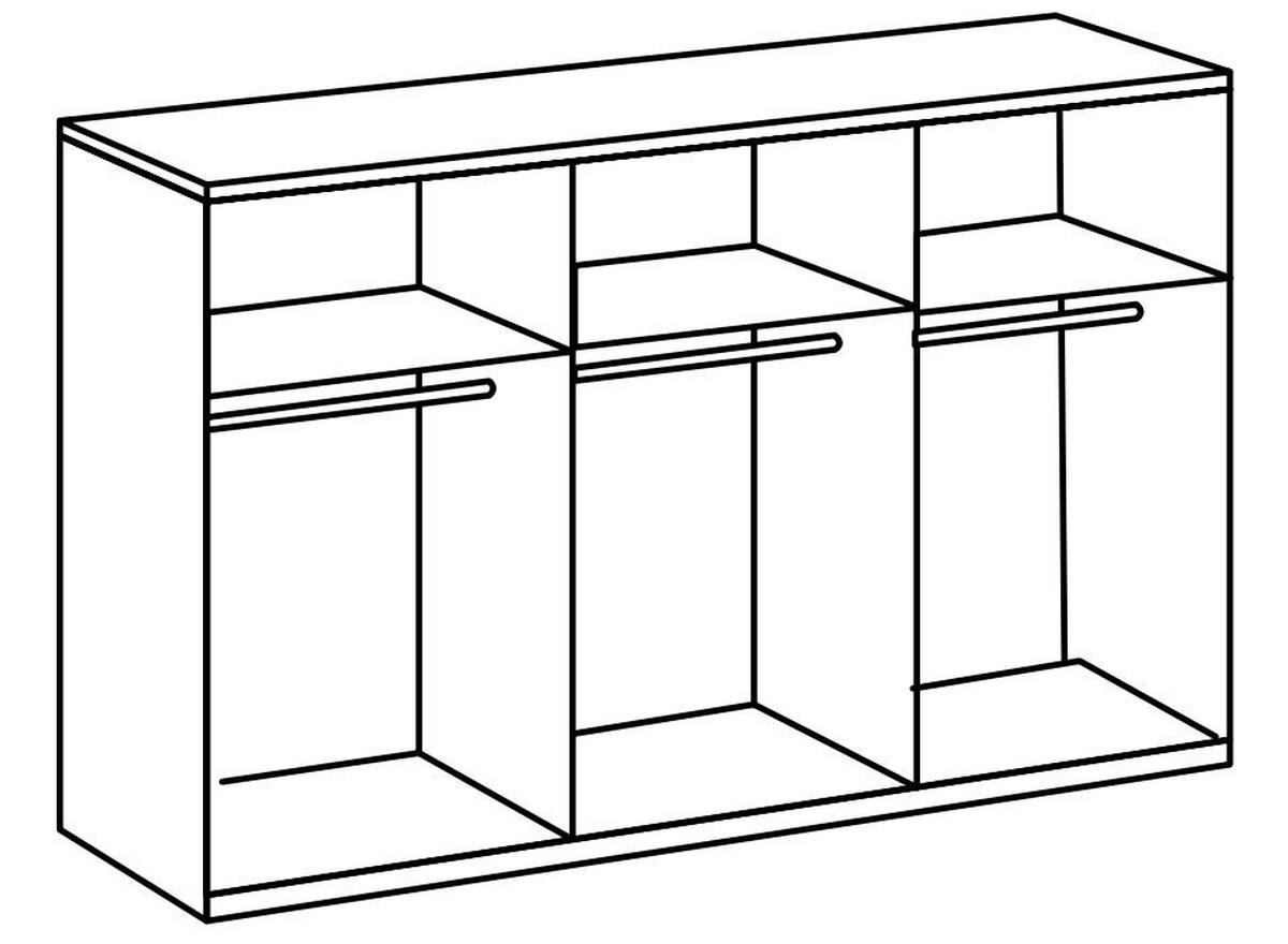 SCHWEBETÜRENSCHRANK in Eichefarben, Graphitfarben  - Chromfarben/Eichefarben, Modern, Holzwerkstoff (300/216,5/65cm) - MID.YOU