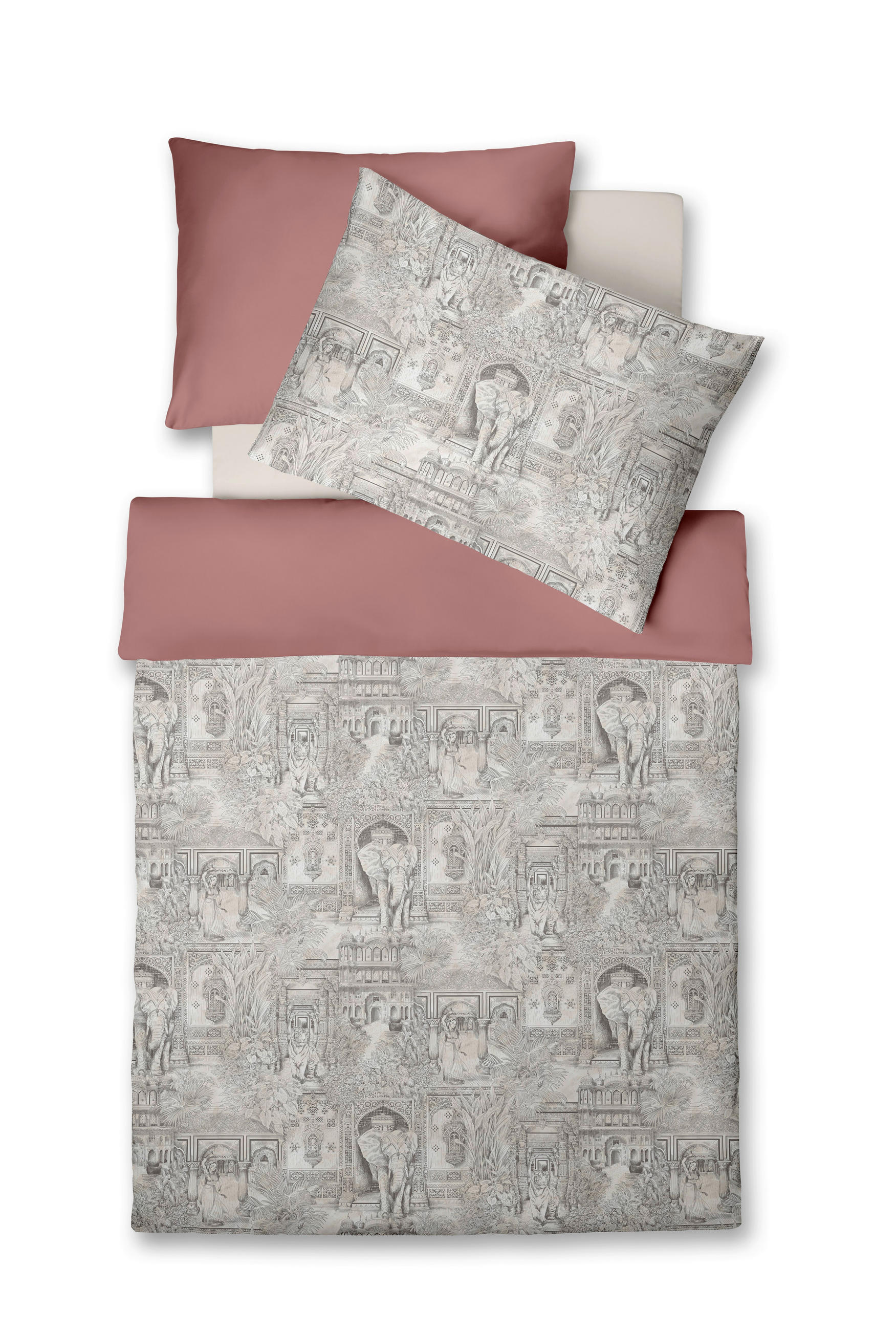 ÁGYNEMŰHUZAT-GARNITÚRA 140/200 cm  - bézs/rosé arany, Basics, textil (140/200cm) - Fleuresse