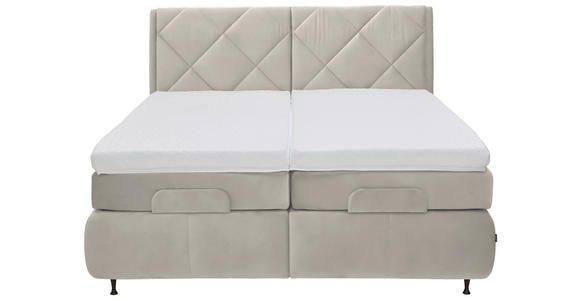 BOXSPRINGBETT 180/200 cm  in Creme  - Creme/Schwarz, KONVENTIONELL, Textil/Metall (180/200cm) - Dieter Knoll