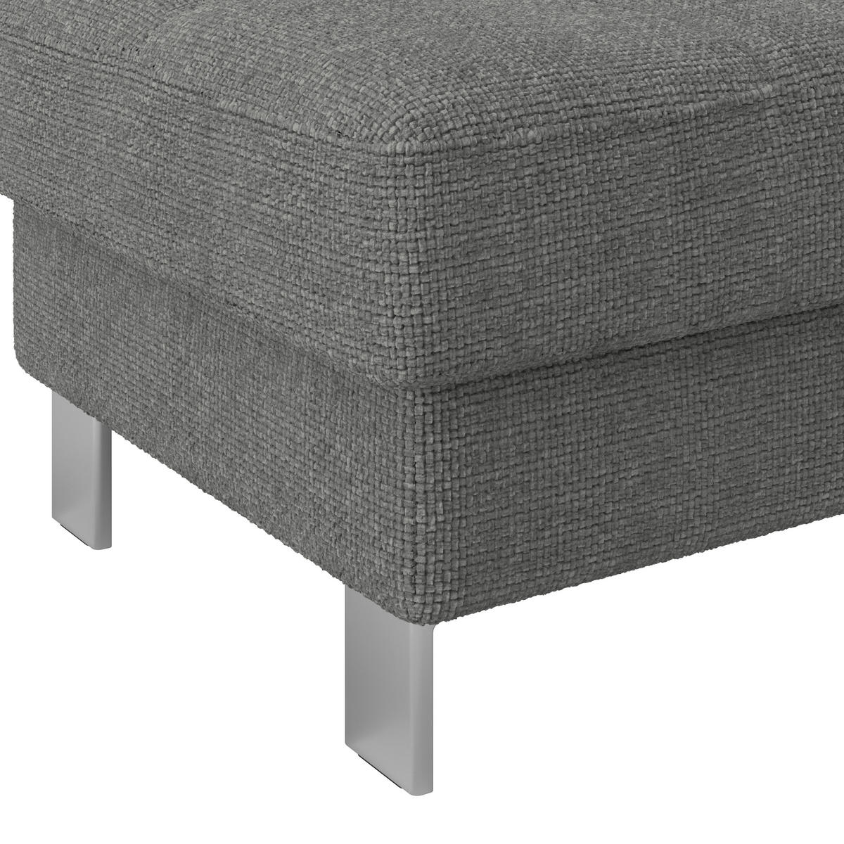 HOCKER Drell Dunkelgrau  - Dunkelgrau, MODERN, Textil/Metall (90/44/73cm) - MID.YOU