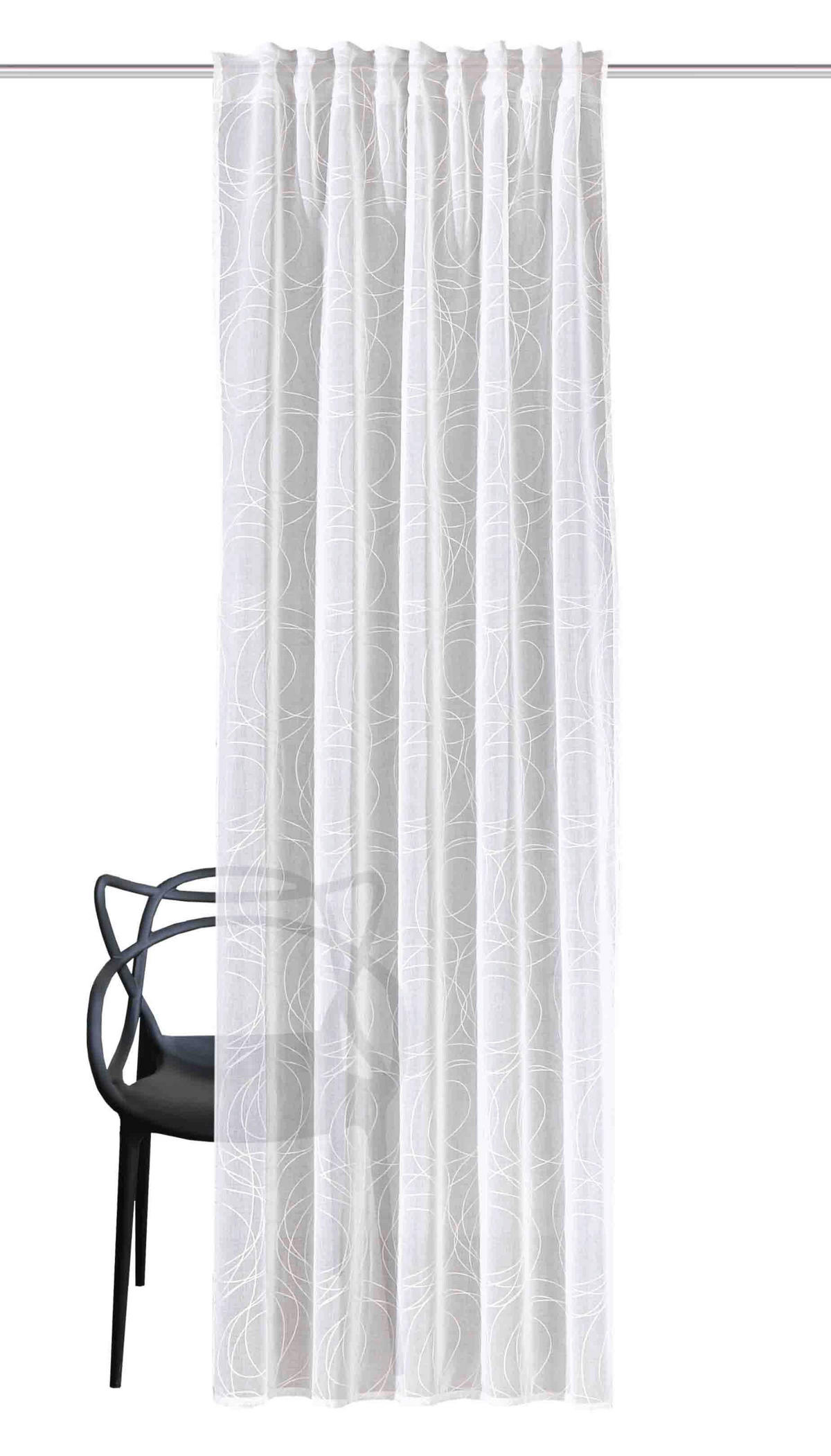 FERTIGVORHANG  halbtransparent   135/245 cm  - Weiß, Basics, Textil (135/245cm)