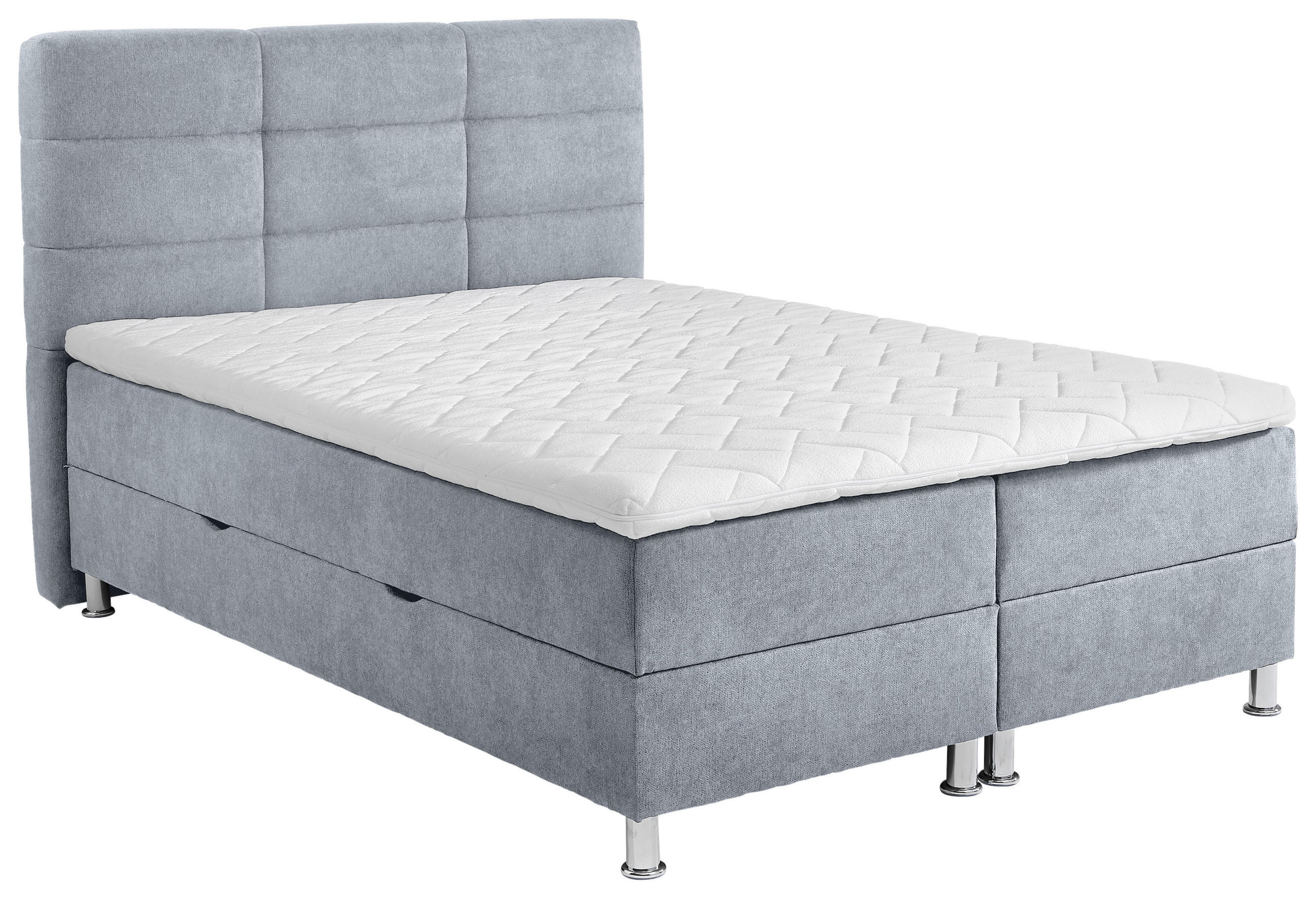 BOXBETT 140/200 cm  in Hellgrau  - Chromfarben/Hellgrau, KONVENTIONELL, Textil/Metall (140/200cm) - Carryhome