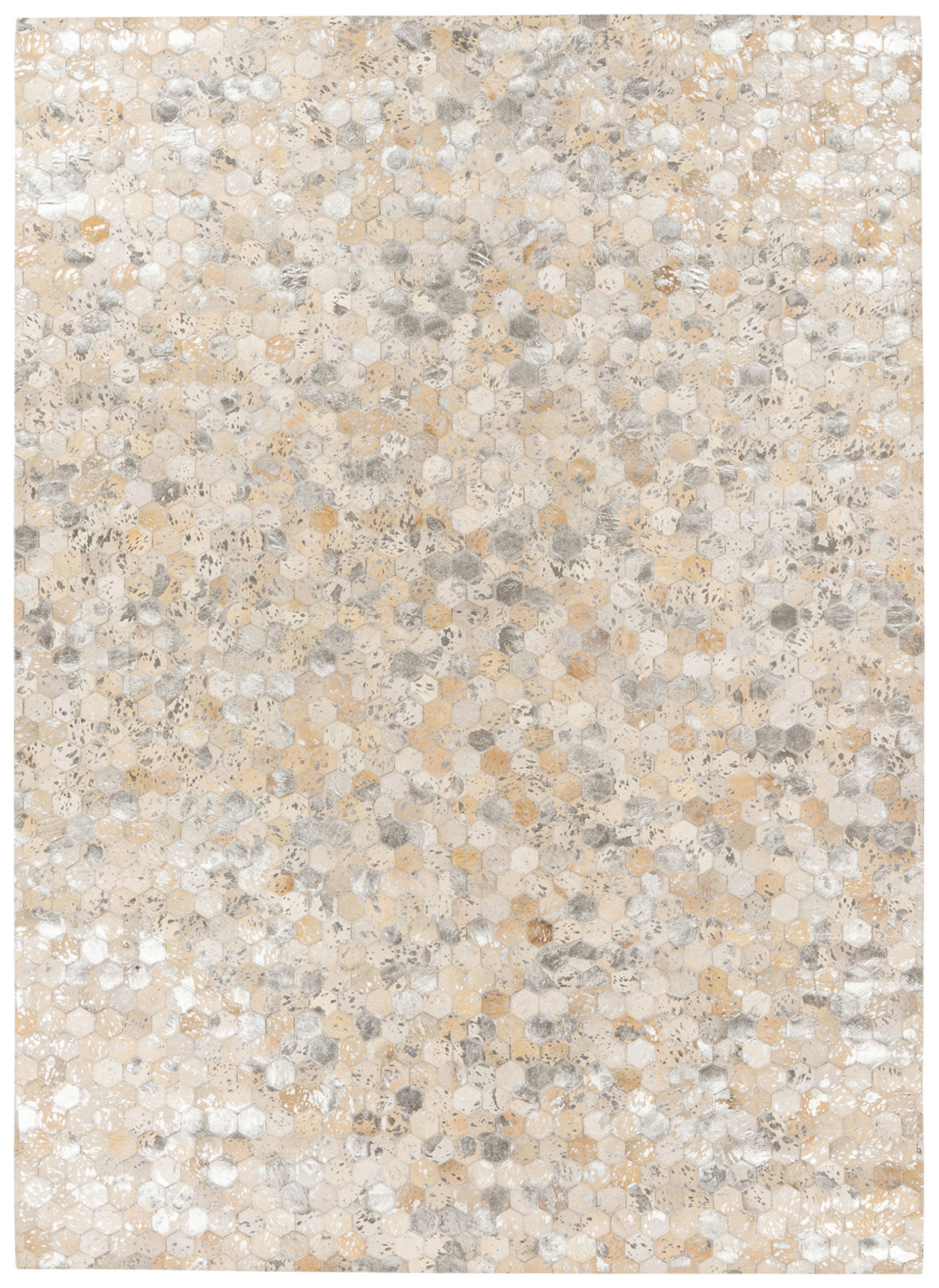 LEDERTEPPICH 160/230 cm Silberfarben  - Silberfarben, KONVENTIONELL, Leder/Textil (160/230cm)