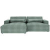 ECKSOFA Felicia in Chenille Waldgrün  187/268 cm  - Waldgrün/Schwarz, Design, Kunststoff/Textil (187/268cm) - Stylife