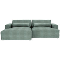 ECKSOFA Chenille Waldgrün  - Waldgrün/Schwarz, Design, Kunststoff/Textil (187/268cm) - Stylife