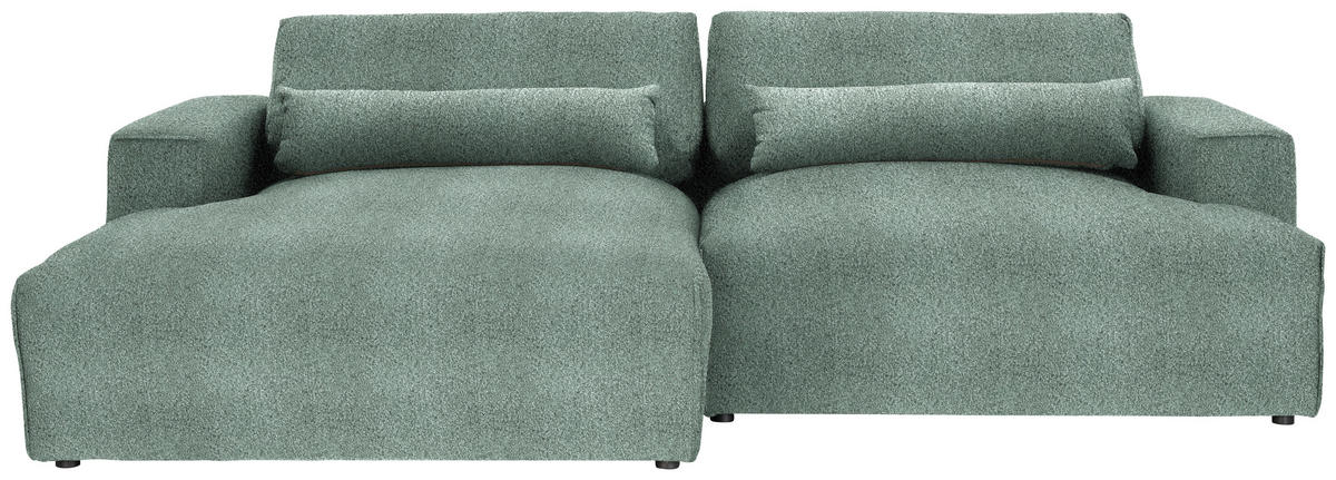 ECKSOFA Chenille Waldgrün  - Waldgrün/Schwarz, Design, Kunststoff/Textil (187/268cm) - Stylife