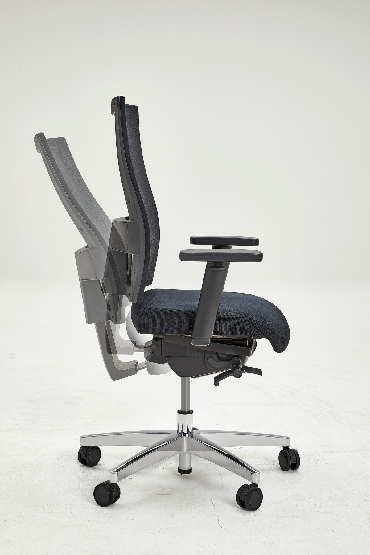 DREHSTUHL Webstoff Schwarz, Alufarben  - Schwarz/Alufarben, Design, Kunststoff/Textil (70/101-113/48cm) - Topstar