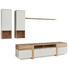 WOHNWAND Eiche furniert Eichefarben, Weiß - Edelstahlfarben/Eichefarben, Design, Glas/Holz (296/202/53/33/20cm) - Venjakob