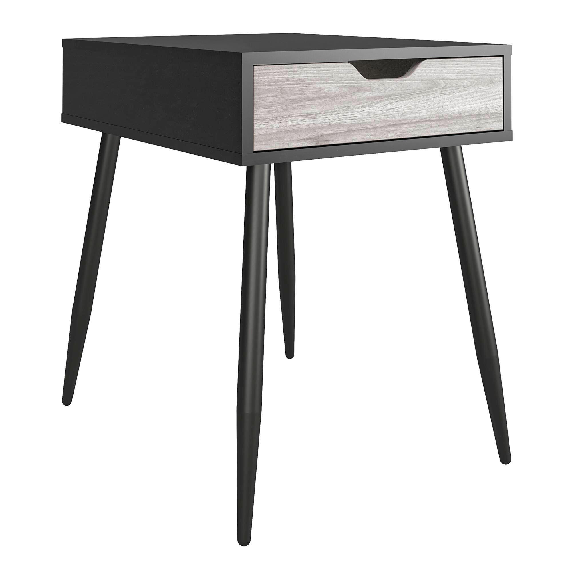 Mid.you Beistelltisch Copley Schwarz, Eiche 59x61x46 cm