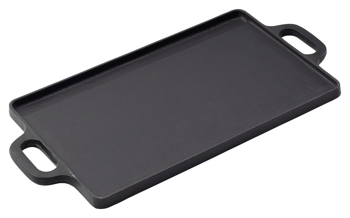 GRILLPLATTE - Schwarz, Design, Metall (45,5/23/1,5cm) - Echtwerk
