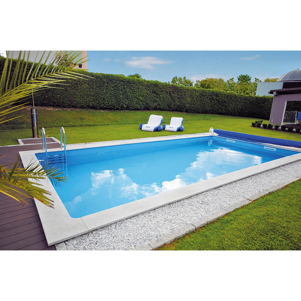 Styroporpool Rechteckig Kwad Mit Leiter + Skimmer L: 600 Cm
