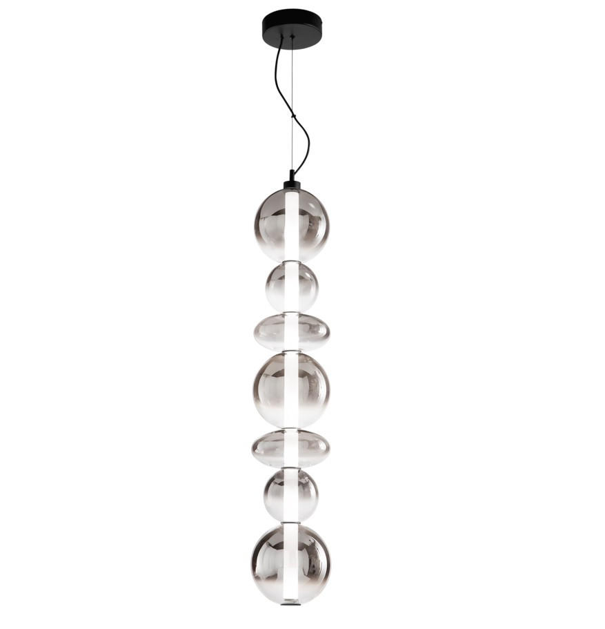 LED-PENDELLEUCHTE Luce Ambiente e Design 20/233,5 cm   - Dunkelgrau/Schwarz, KONVENTIONELL, Glas/Metall (20/233,5cm)