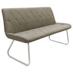 SITZBANK 155/87/65 cm Mikrofaser Taupe  - Taupe/Edelstahlfarben, Design, Textil/Metall (155/87/65cm) - Novel