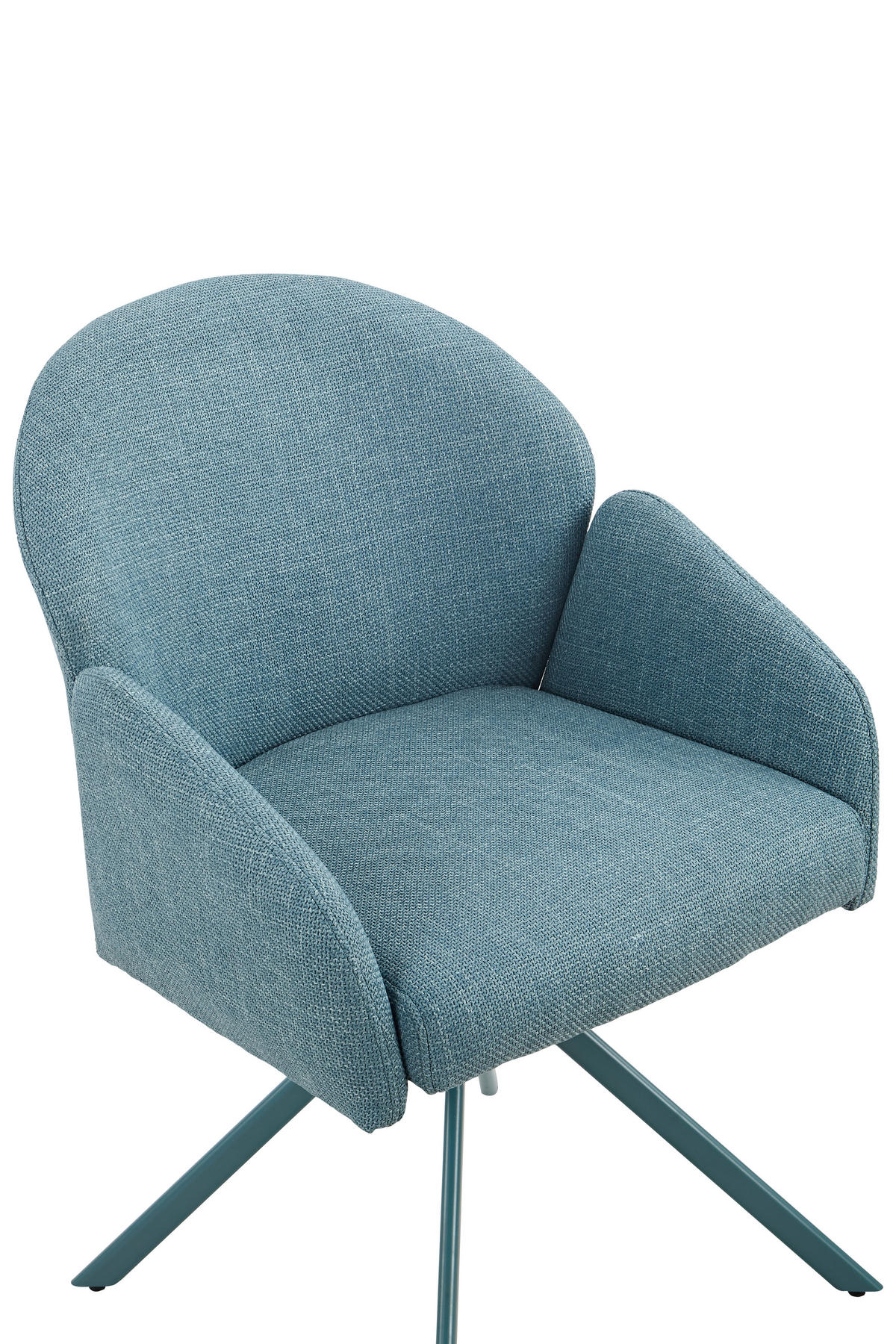 ARMLEHNSTUHL-SET 2 Stück  in Stahl Webstoff  - Petrol, MODERN, Textil/Metall (56,5/84/61cm) - MID.YOU