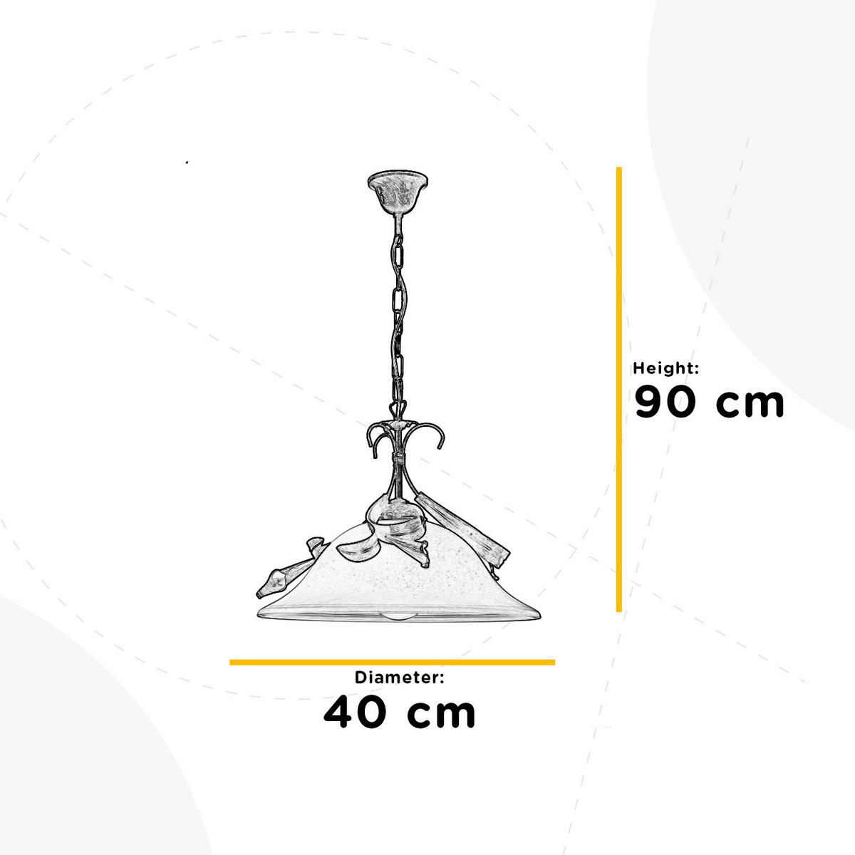 HÄNGELEUCHTE 40/40/90 cm   - Perlmutt/Bronzefarben, KONVENTIONELL, Glas/Metall (40/40/90cm)