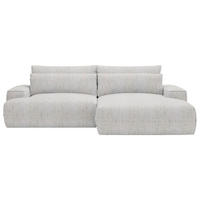 ECKSOFA in Struktur Hellgrau  - Hellgrau/Schwarz, Design, Kunststoff/Textil (272/156cm) - Livetastic