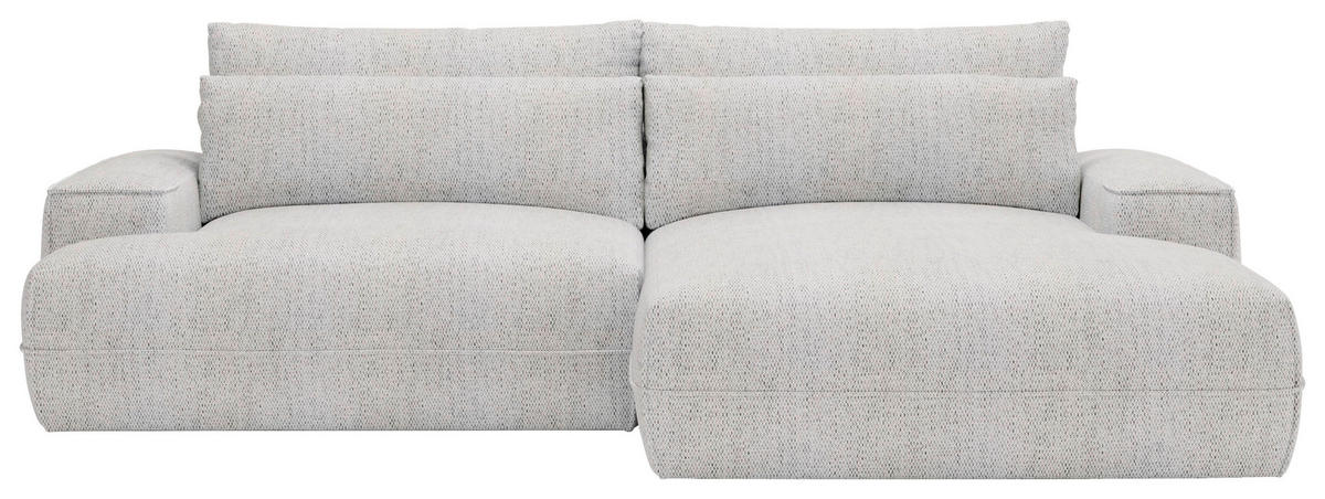 ECKSOFA in Struktur Hellgrau  - Hellgrau/Schwarz, Design, Kunststoff/Textil (272/156cm) - Livetastic