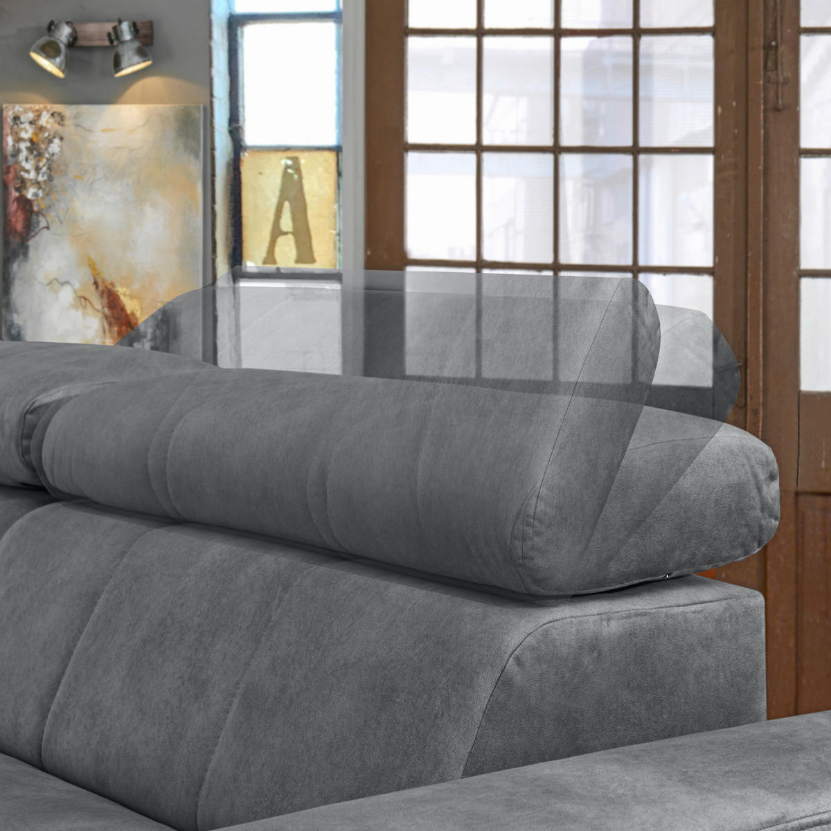 SAROKKANAPÉ textil szürke  - fekete/szürke, Design, textil/fém (181/267cm) - Carryhome