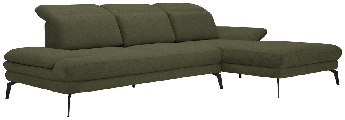 HÖRNSOFFA i chenille grön  - grön/svart, Design, metall/textil (289/180cm) - MID.YOU