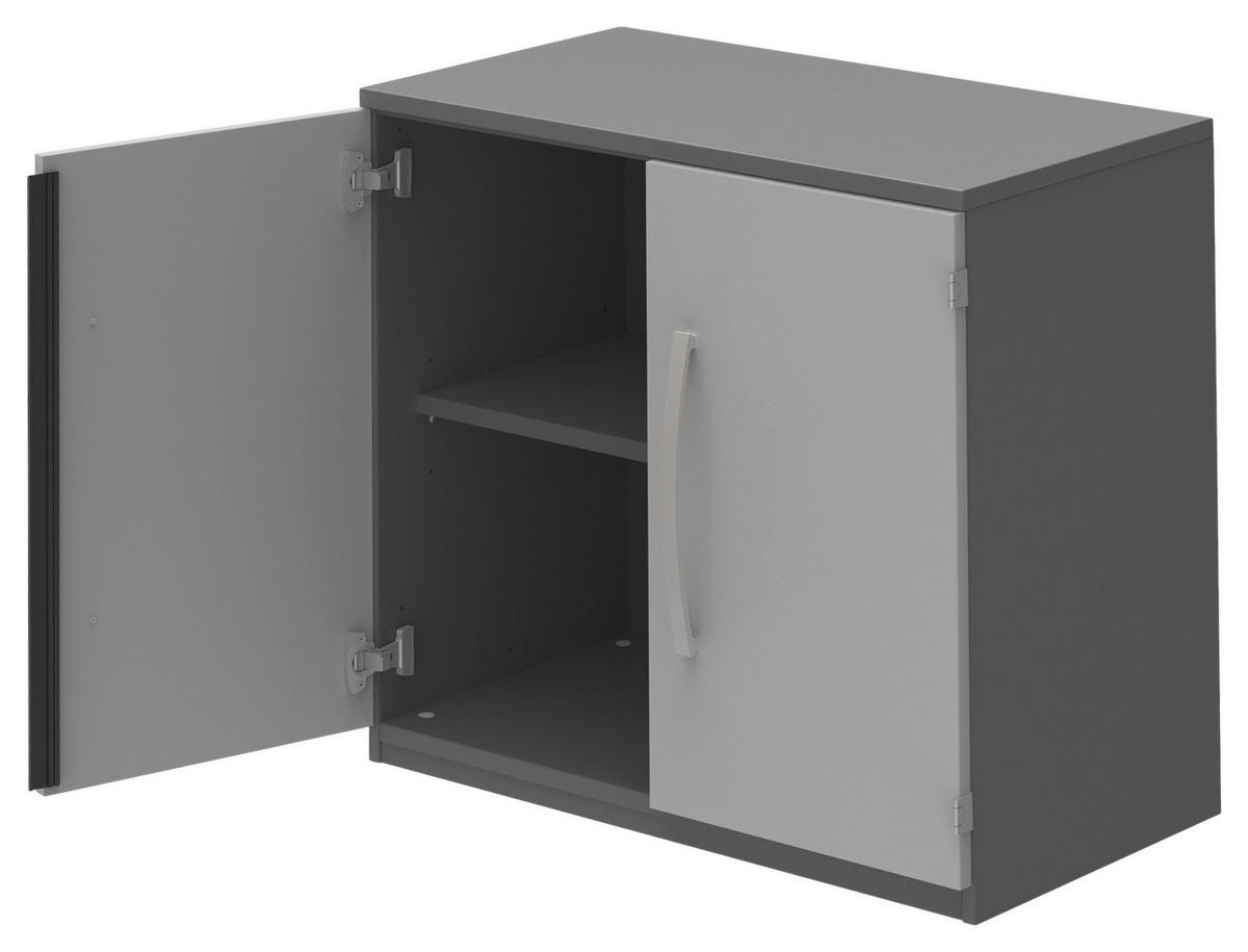 AKTENSCHRANK 80/76,5/43 cm  - Anthrazit/Hellgrau, KONVENTIONELL, Holzwerkstoff (80/76,5/43cm) - Moderano