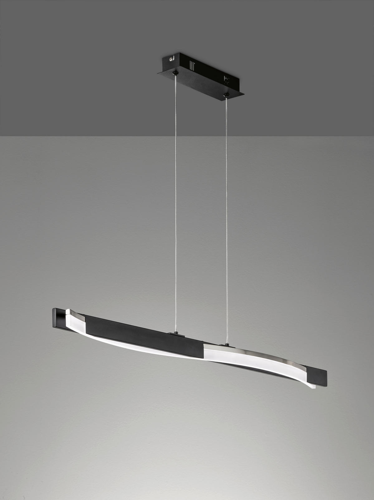 LED-HÄNGELEUCHTE 7,00/95,00/160 cm    - Schwarz, Trend, Metall (7,00/95,00/160cm) - Fischer & Honsel