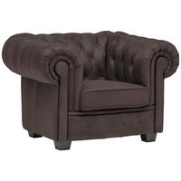 CHESTERFIELD-SESSEL - Wengefarben/Dunkelbraun, LIFESTYLE, Holz/Textil (115/76,5/96cm) - Landscape