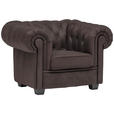 CHESTERFIELD-SESSEL - Wengefarben/Dunkelbraun, LIFESTYLE, Holz/Textil (115/76,5/96cm) - Landscape