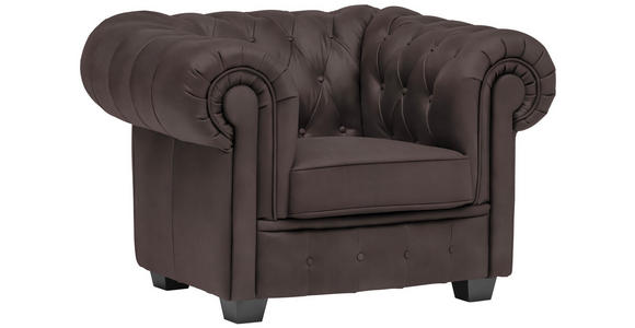CHESTERFIELD-SESSEL - Wengefarben/Dunkelbraun, LIFESTYLE, Holz/Textil (115/76,5/96cm) - Landscape