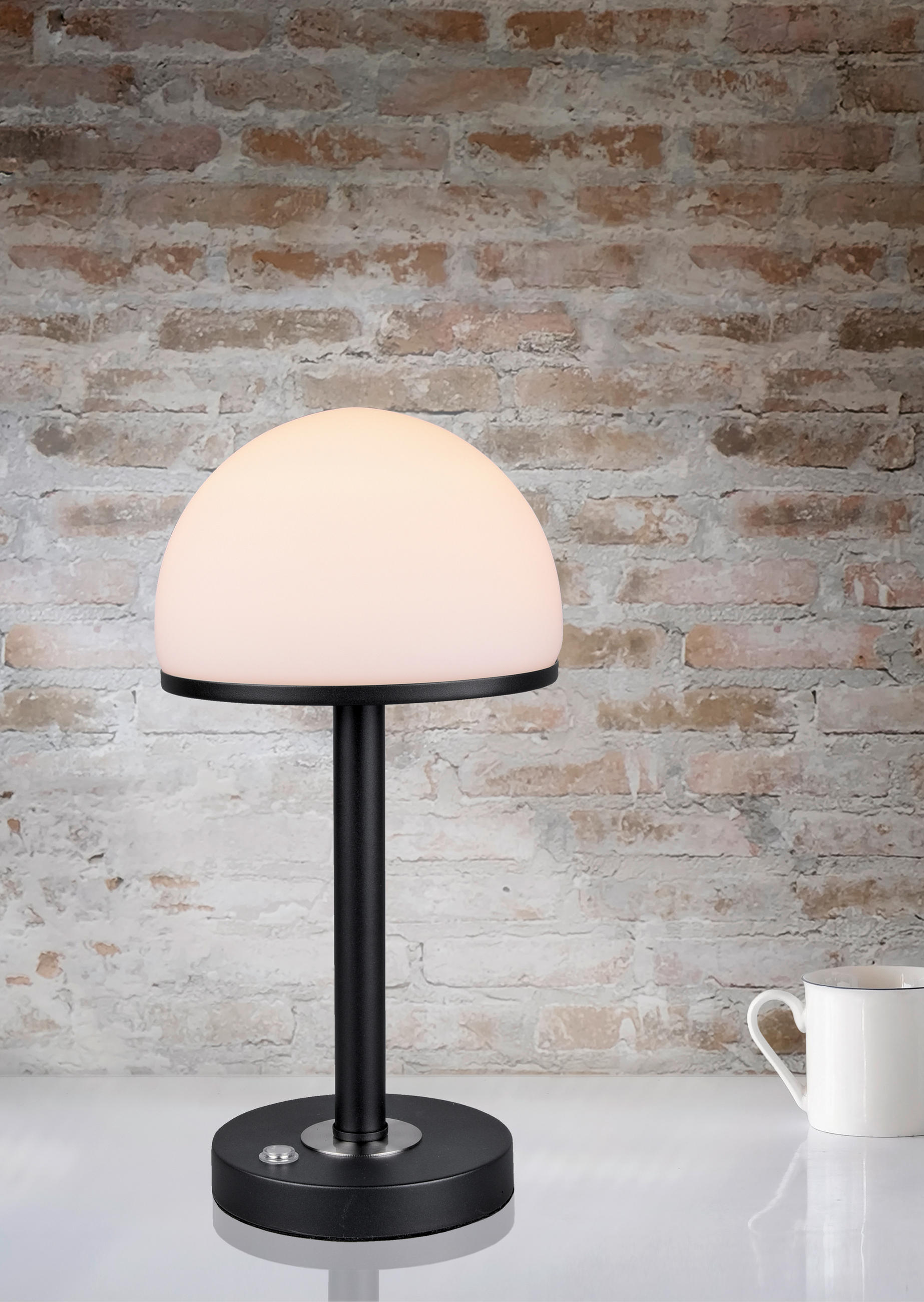 LED-TISCHLEUCHTE 39/19 cm   - Schwarz/Weiß, Basics, Glas/Metall (39/19cm) - Trio Leuchten