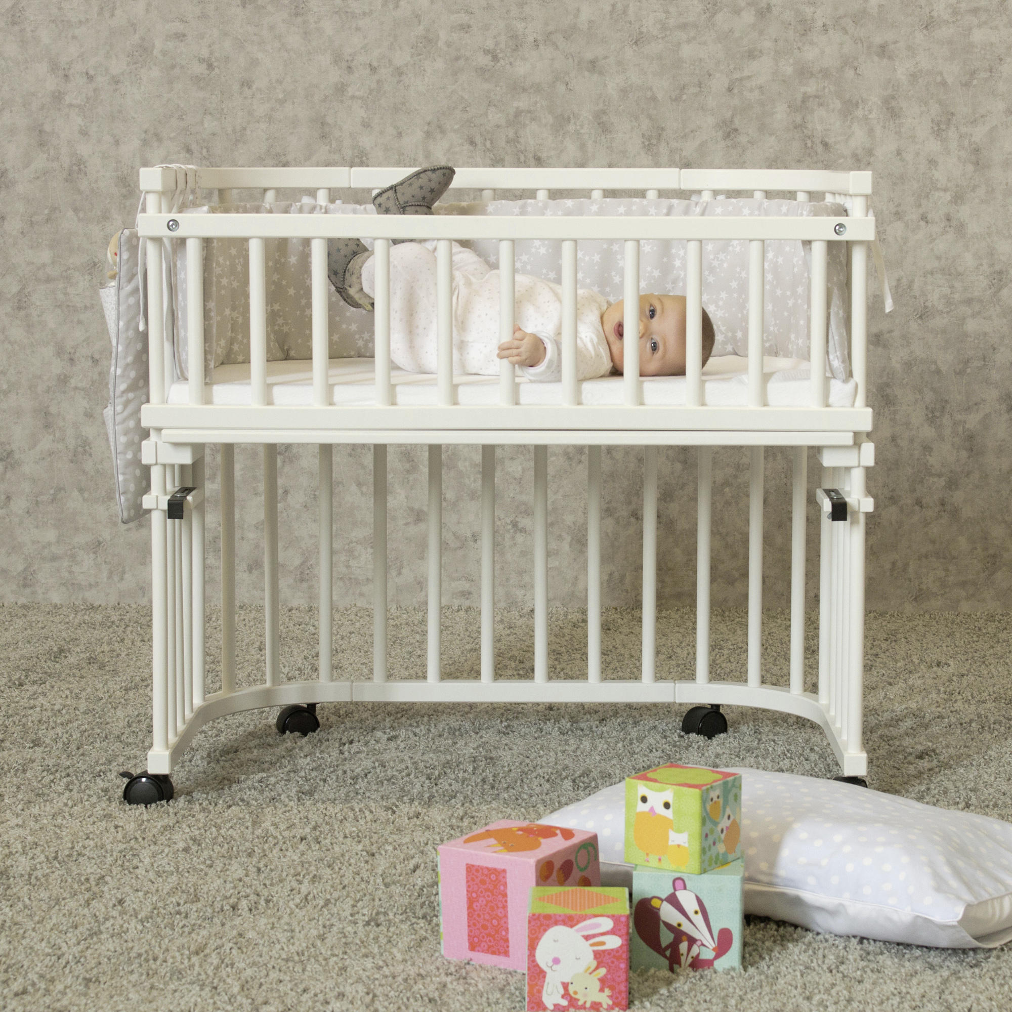 Babybay Original  - Weiß, Basics, Holz (86/27,5/6cm) - Babybay