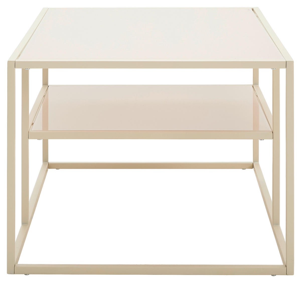 COUCHTISCH Kristallglas 90/60/45 cm rechteckig Creme  - Creme, Design, Glas/Metall (90/60/45cm) - Livetastic