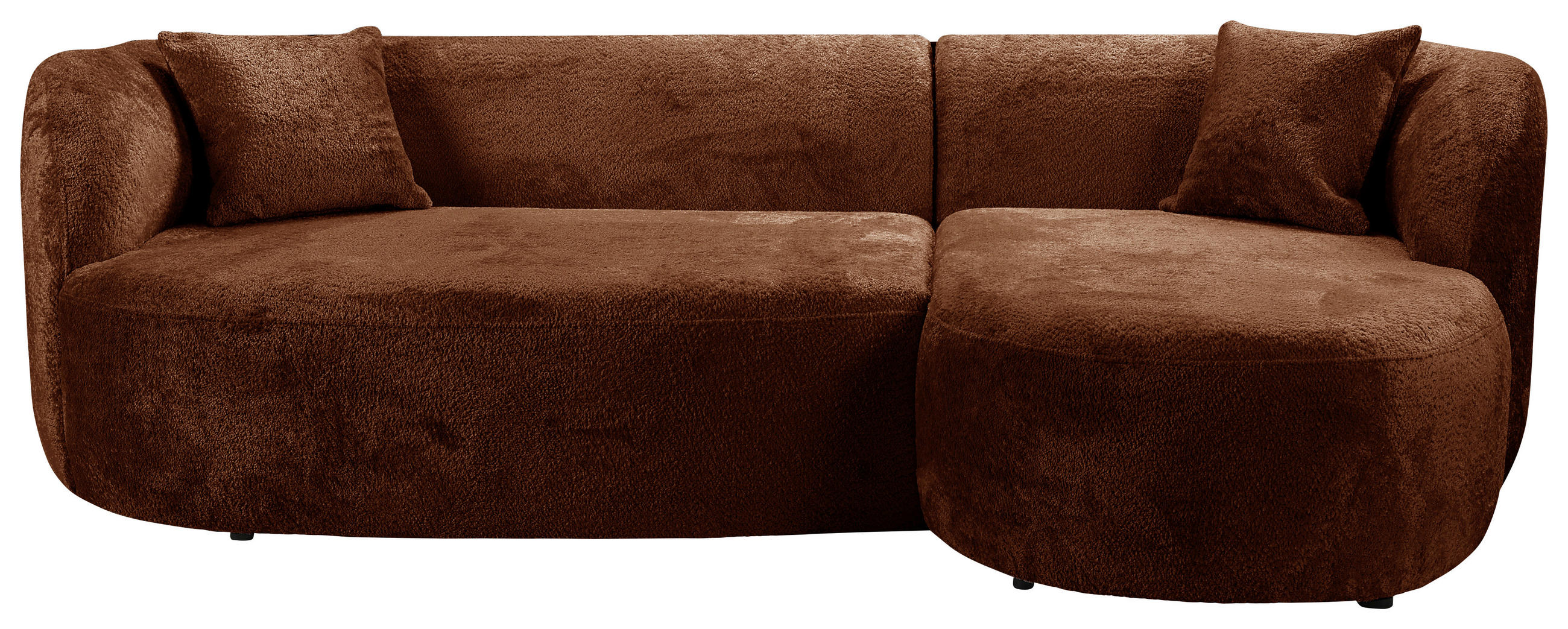 ECKSOFA in Bouclé Rostfarben  264/143 cm  - Rostfarben/Schwarz, Design, Kunststoff/Textil (264/143cm) - MID.YOU