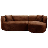 ECKSOFA in Bouclé Rostfarben  - Rostfarben/Schwarz, Design, Kunststoff/Textil (264/143cm) - MID.YOU