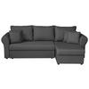 ECKSOFA in Flachgewebe Grau  248/143 cm  - Schwarz/Grau, Design, Kunststoff/Textil (248/143cm) - P & B