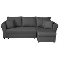 ECKSOFA in Flachgewebe Grau  248/143 cm  - Schwarz/Grau, Design, Kunststoff/Textil (248/143cm) - P & B