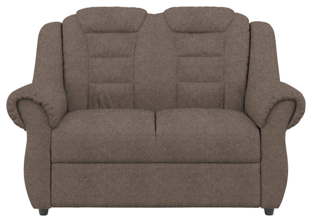 2-SITZER-SOFA in Chenille Taupe  - Taupe/Schwarz, Konventionell, Kunststoff/Textil (145/102/101cm) - Livetastic