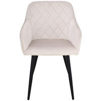 ARMLEHNSTUHL Eisen Samt  - Beige/Schwarz, Trend, Holz/Textil (55/84/60cm) - Livetastic