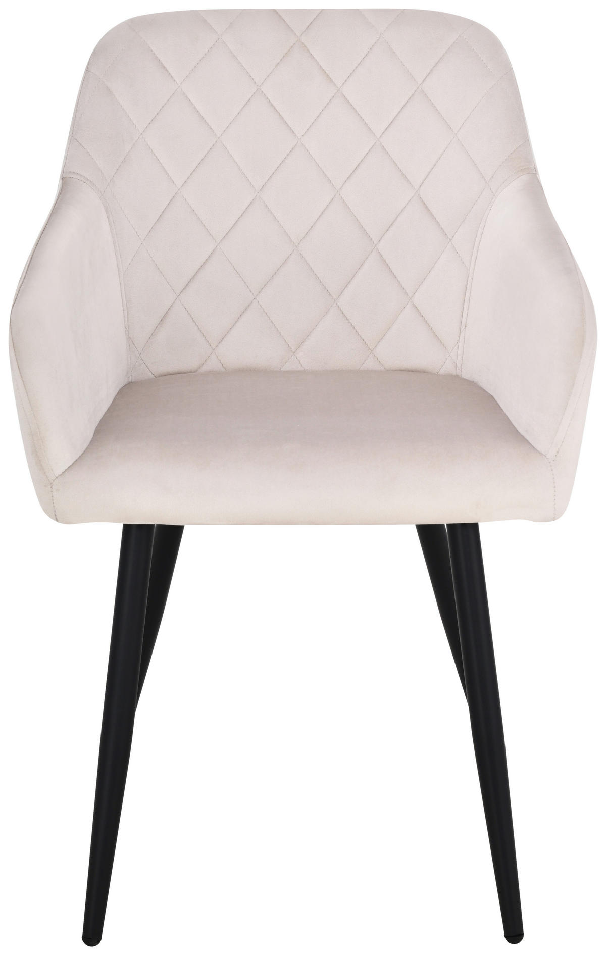 ARMLEHNSTUHL Eisen Samt  - Beige/Schwarz, Trend, Holz/Textil (55/84/60cm) - Livetastic