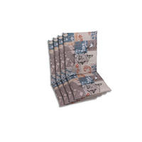 SESSELAUFLAGENSET in Blau, Schwarz, Weiß, Taupe, Rostfarben Blätter  - Taupe/Blau, Basics, Textil (48/5/108cm)