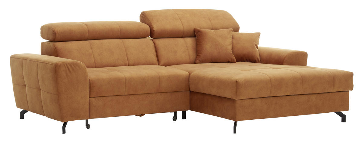 ROHOVÁ SEDACIA SÚPRAVA, textil, oranžová - oranžová/čierna, Design, kov/textil (267/181cm) - Carryhome