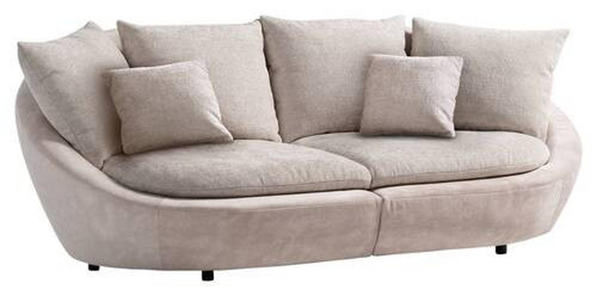 BIGSOFA in Chenille Silberfarben, Beige  - Beige/Silberfarben, Modern, Kunststoff/Textil (280/87/131cm) - Trendmanufaktur