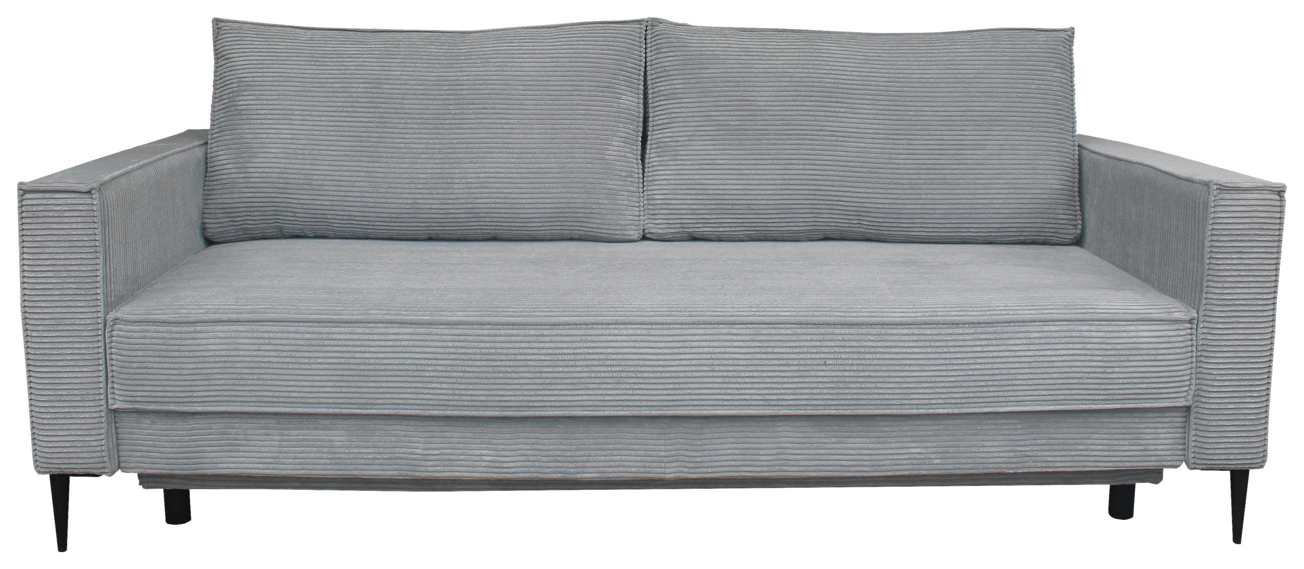 SCHLAFSOFA Cord Grau  - Schwarz/Grau, KONVENTIONELL, Textil/Metall (222/93/98cm) - Carryhome