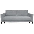SCHLAFSOFA mit Liegefunktion, Rücken echt, haustierfreundlicher Bezug Cord Grau - Schwarz/Grau, KONVENTIONELL, Textil/Metall (222/93/98cm) - Carryhome